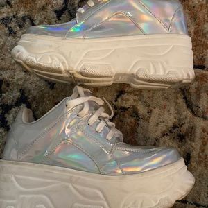 Forever 21 holographic platform shoes